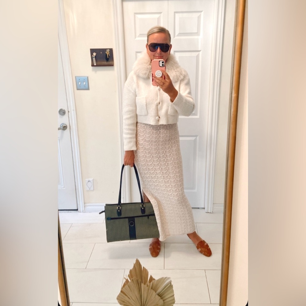 Set Zara cardigan with crochet maxi dress M